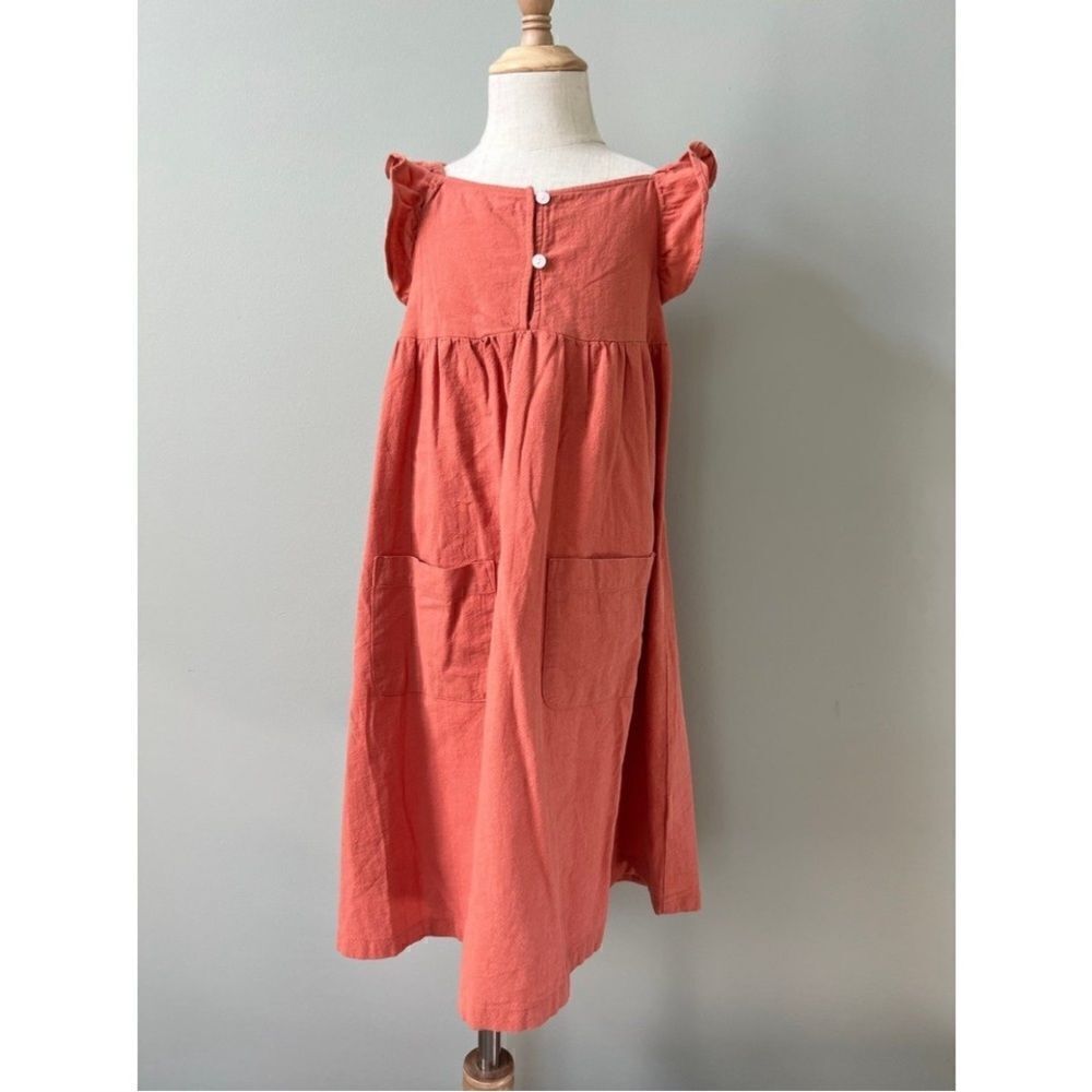 Girls Sedona Sand Orange Cotton Homespun Dress by Cat & Jack sz 7/8